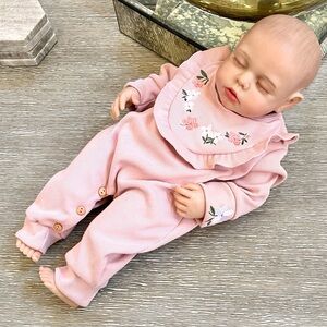 Reborn Pink Embroidered Baby Doll Outfit
